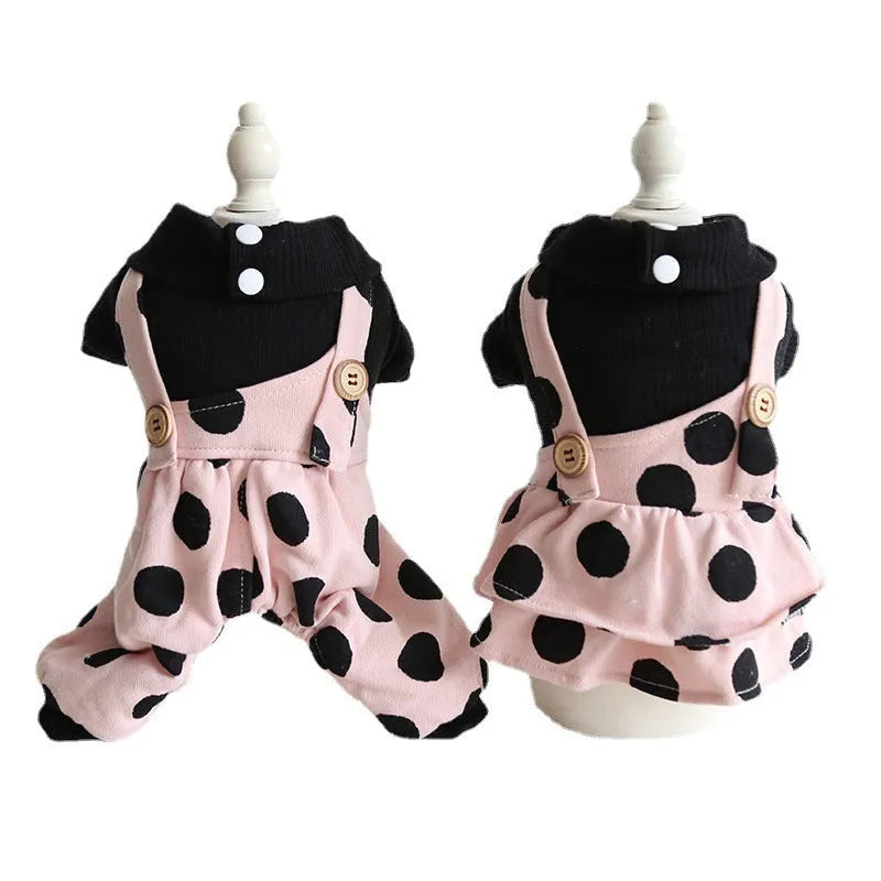 Petstyle lapel shoulder strap couple clothes for dogs in casual cloth design