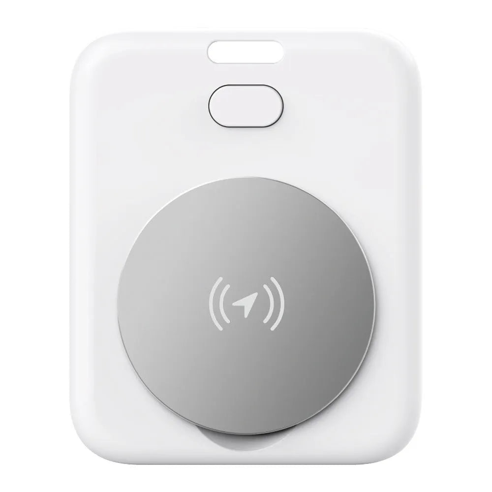 White ABS plastic smart anti-lost pet tracking device for Apple iOS users.