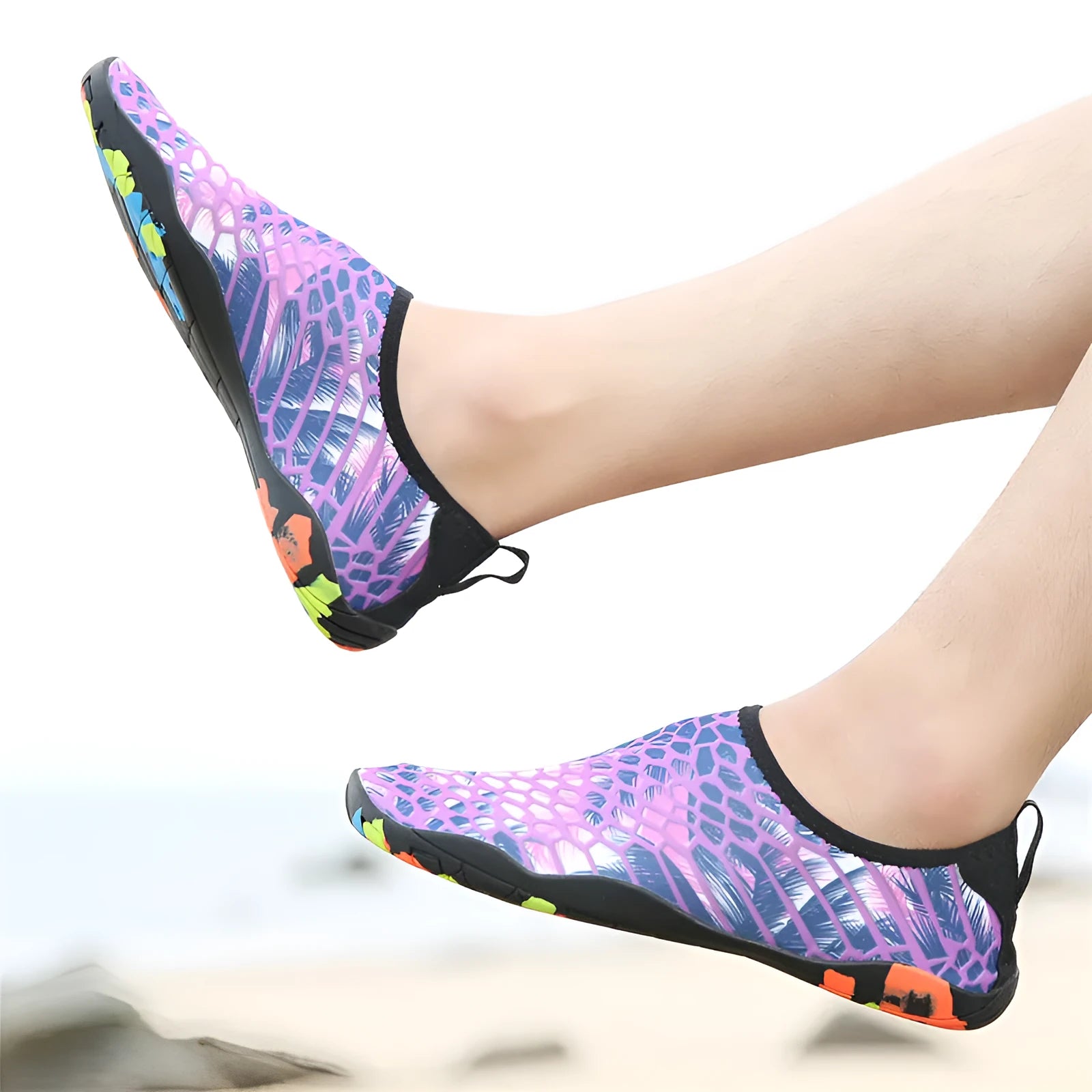 Beach wading shoes in multiple colours with Lycra fabric upper and EVA midsole
