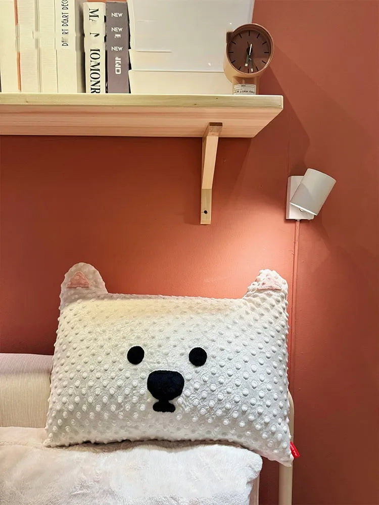 Grey Schnauzer or white West Highland Terrier printed dog pillow cushion measuring 50x35cm