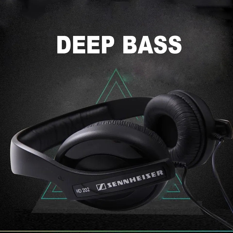 Black head-mounted stereo headphones with over-ear design and detachable cable for professional monitoring and gaming