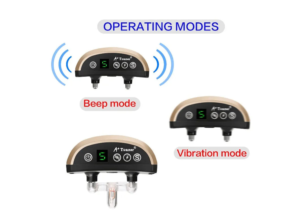Electronic dog training bark collar with digital display on a black adjustable reflective strap.