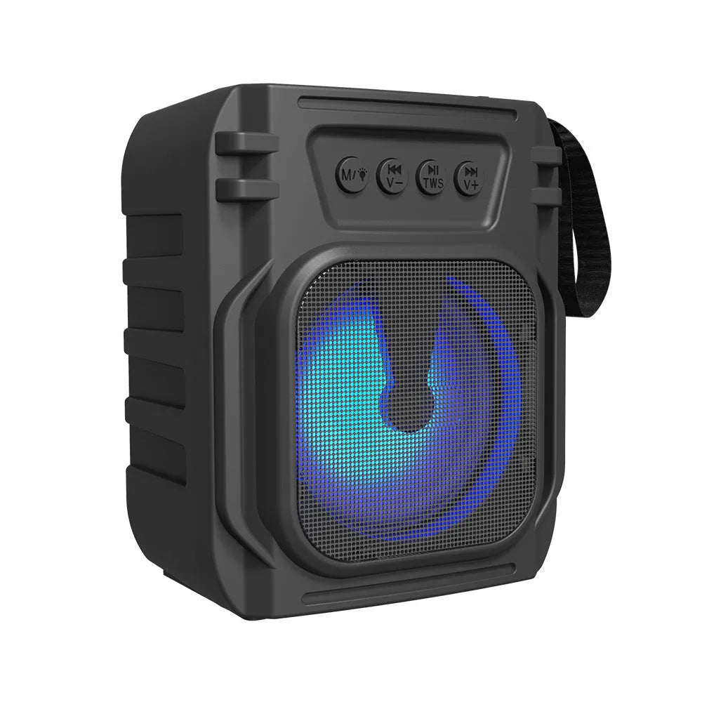 Portable Bluetooth speaker in colour 3107 with USB charging cable, dimensions 110x87x137mm