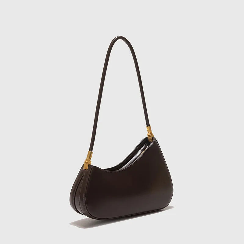 Women's retro oval underarm bag in sandwich pocket design showing seven colour options