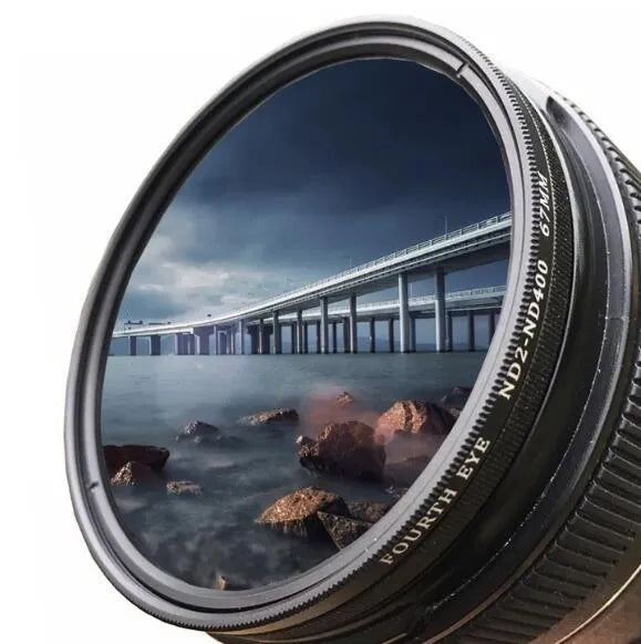 Multi-diameter ND camera filter set with graduated dimming mirrors for 37mm to 95mm lenses
