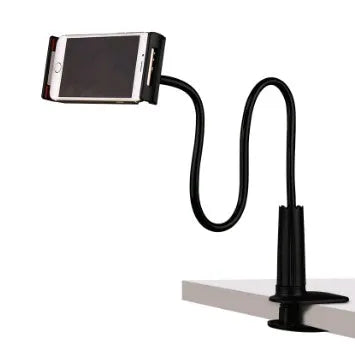 Bedside oversize flat panel mobile phone holder with long flexible arm in various colour options