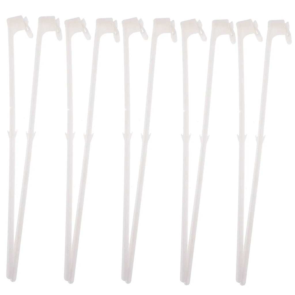 10 white PP plastic car window flag holder clips for vehicle flagpole mounting