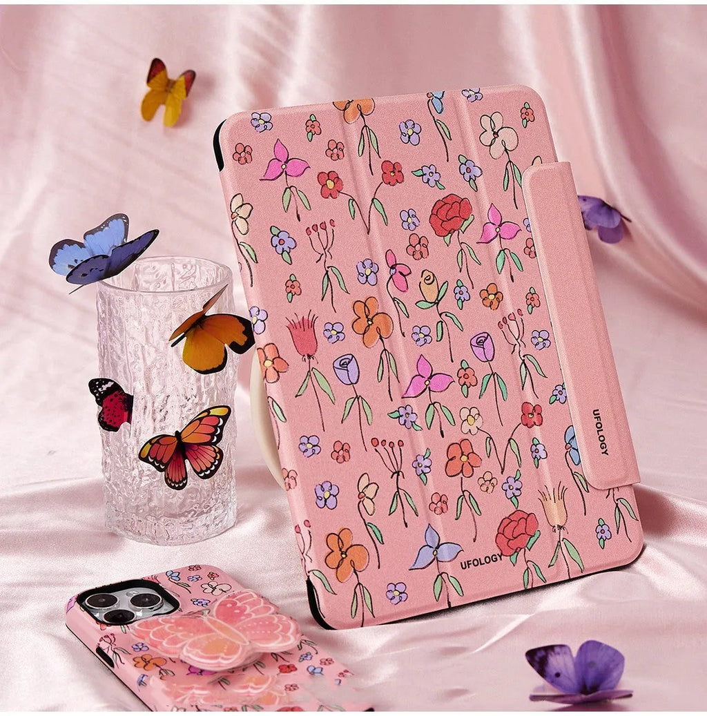Black magnetic suction closure protective flat shell case for iPad Air 4 and iPad Air 5 10.9 inch tablets.