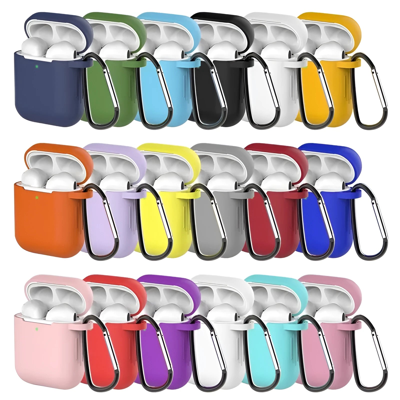 Silicone protective case cover for Apple AirPods 1st and 2nd generation in multiple colours