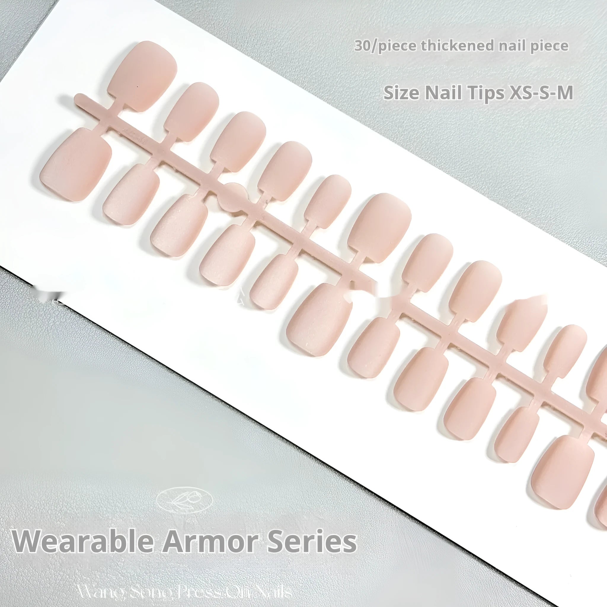 Frosted Velvet Cat's Eye false nail set showing electroplated design on short ladder sized PVC nails