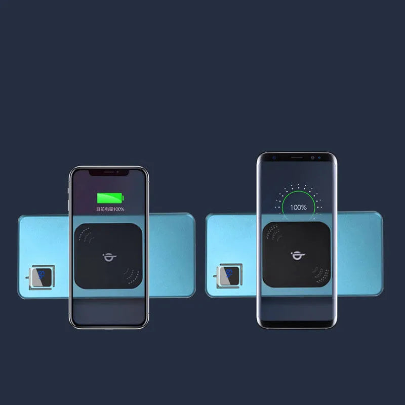 Portable charger power bank with LCD display showing battery percentage on alloy shell