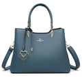 Women's black PU messenger bag with multi-layer shoulder strap in urban simplicity style
