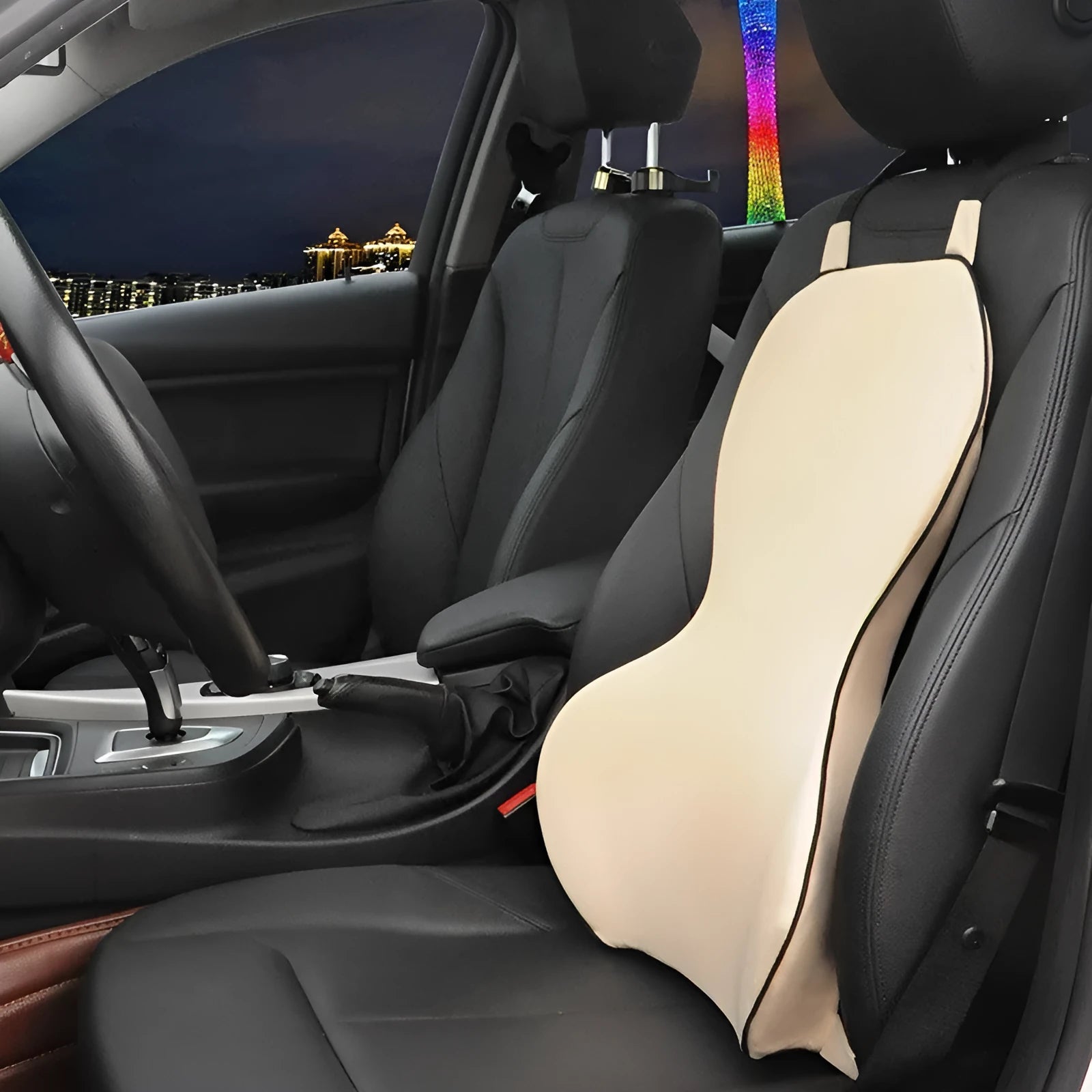 Car seat cushion with memory cotton filler and polyester cover in universal fit