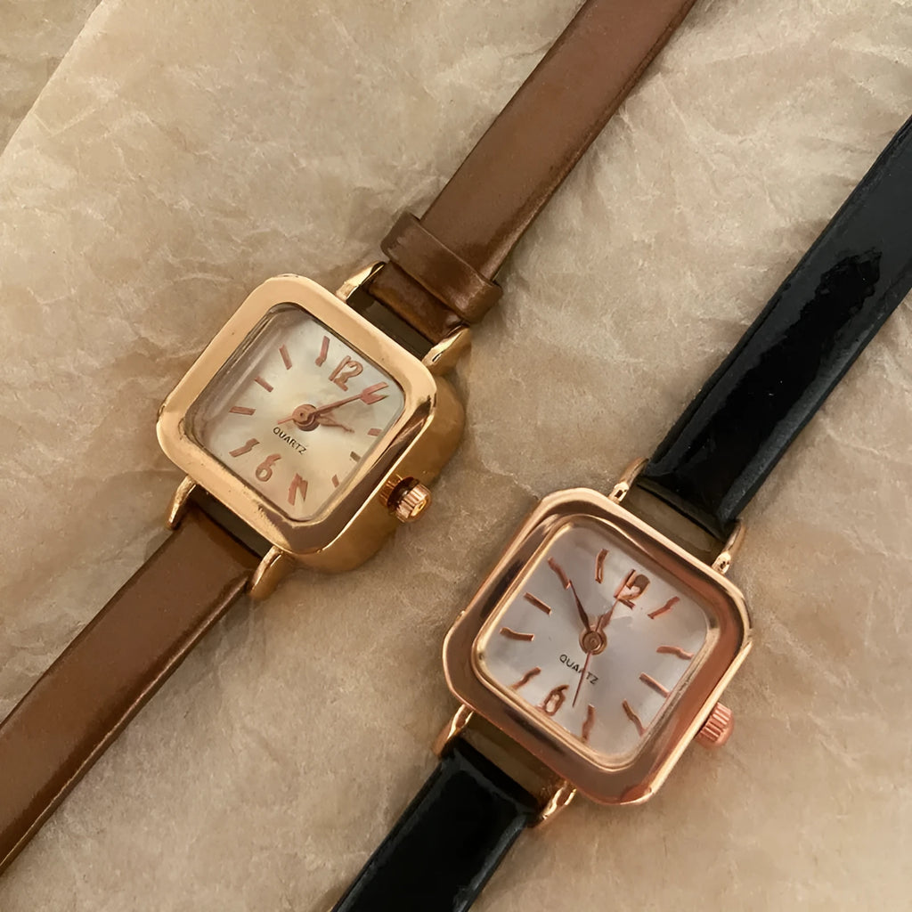 Women's alloy fashion watch in black, white, pink, or brown colour with 10mm thickness