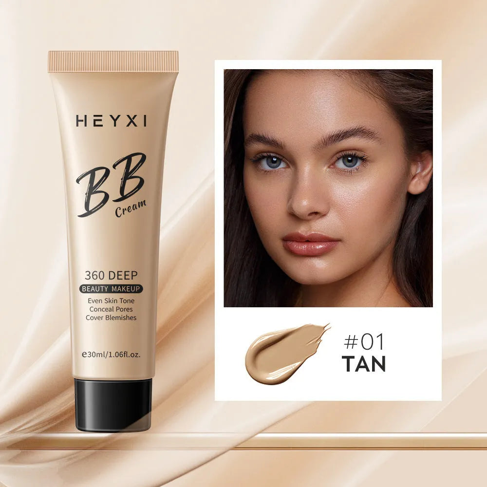 Waterproof sweat-proof BB cream in four colour shades for universal skin types