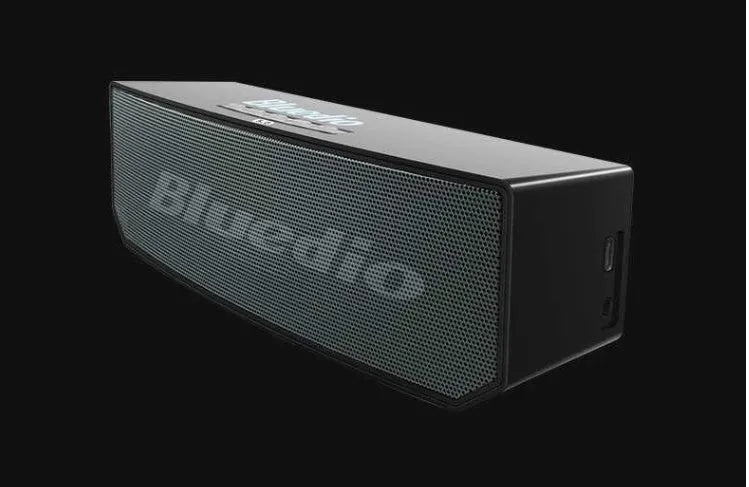 Black BS-6 Bluetooth smart speaker with 52mm drive units showing compact dimensions