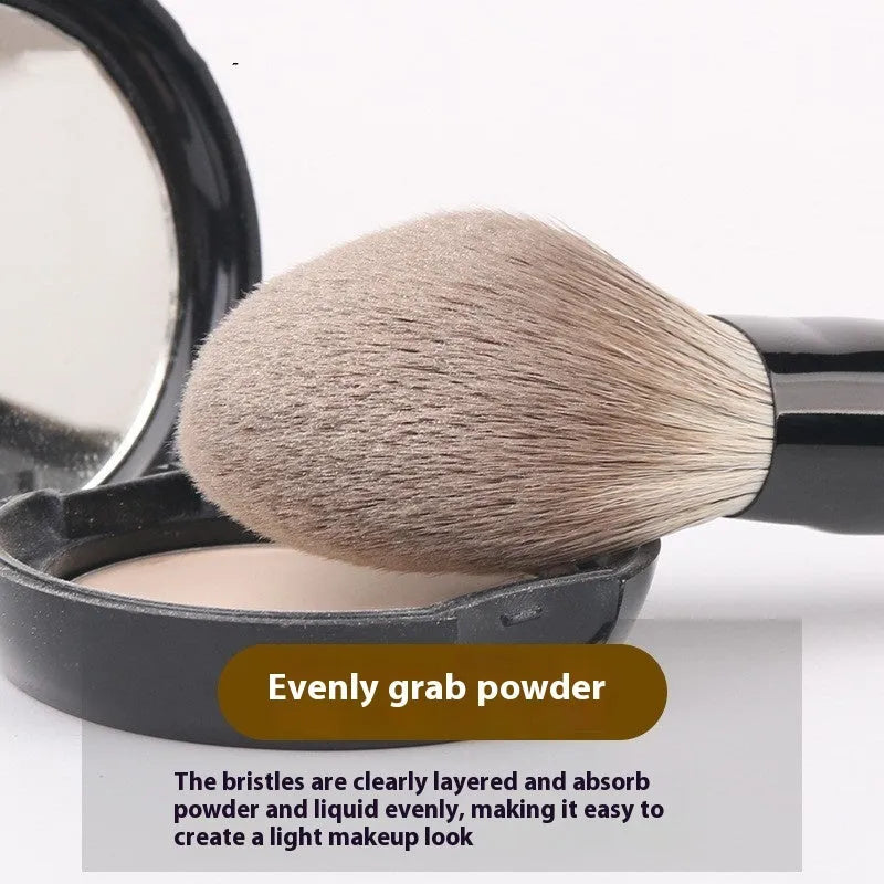 12 piece makeup brush set with wooden handles and soft artificial bristles in a PU travel bag