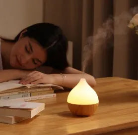 Asakusa wood grain finish 100ml USB aroma diffuser on table