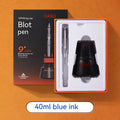 Student automatic suction pen set with plastic shell, choice of 0.38mm or 0.5mm nib, ink feeder, and storage handbag