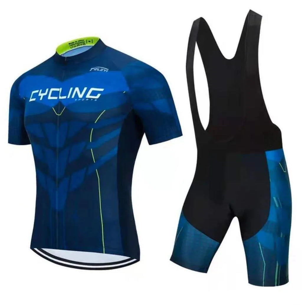 Moisture wicking cycling jersey and shorts set for men and women in assorted colours
