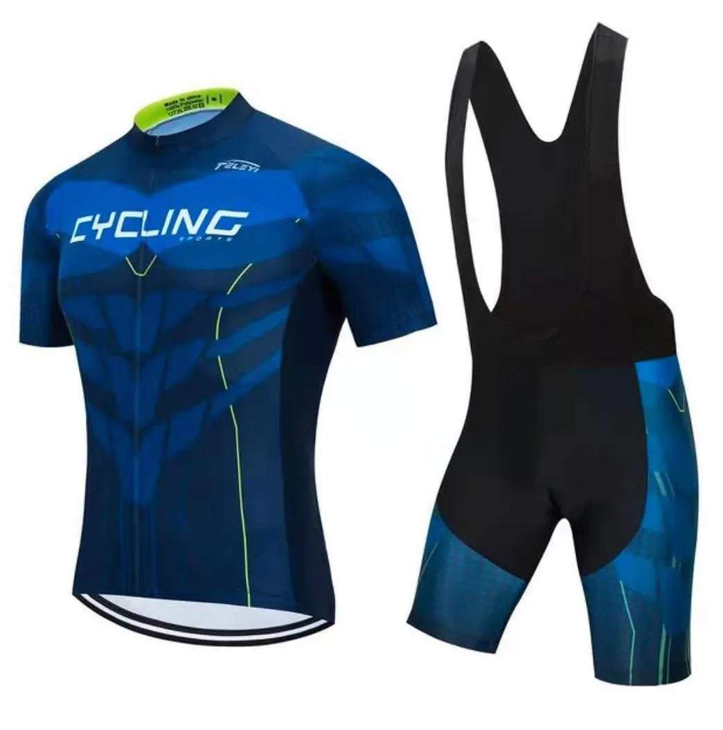 Moisture wicking cycling jersey and shorts set for men and women in assorted colours