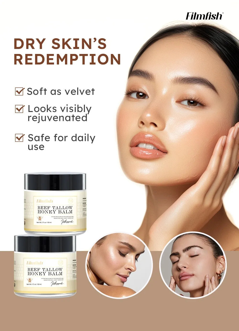 60ml honey moisturiser body cream in jar format for daily skin hydration