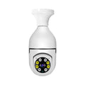 Wireless WiFi bulb security camera with plastic and metal housing measuring 5cm by 12cm