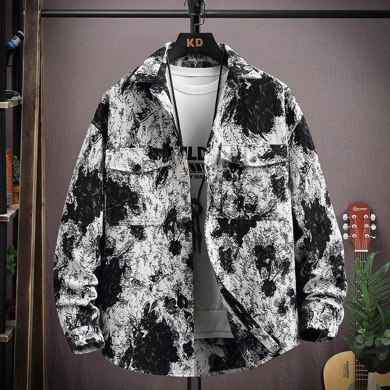 Casual lapel shirt coat in long sleeve design with straight hem, available in multiple colours