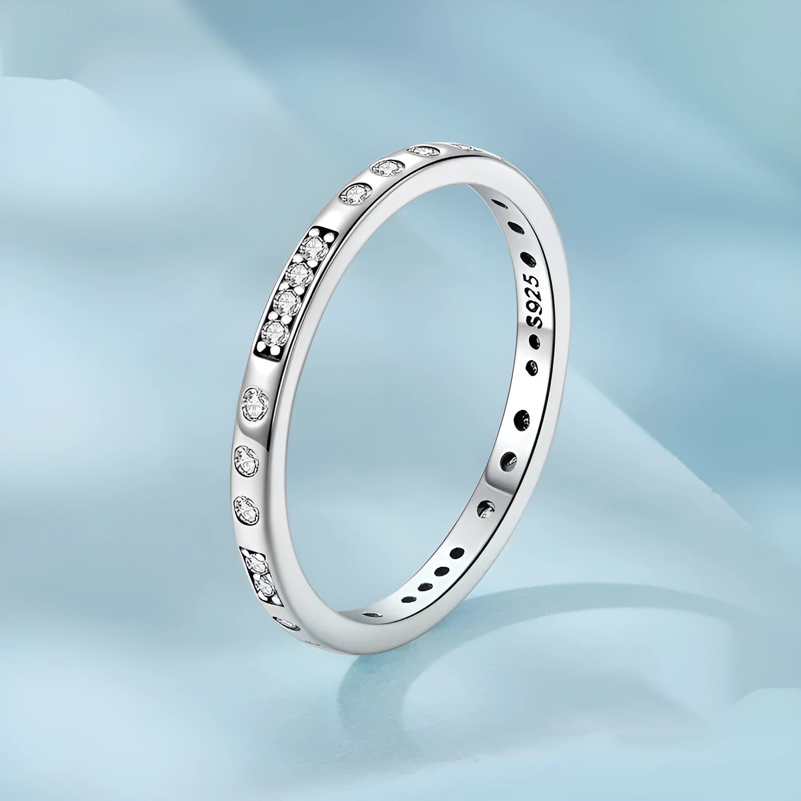 Women's silver I Love You ring with moss password inscription and oxidized black finish