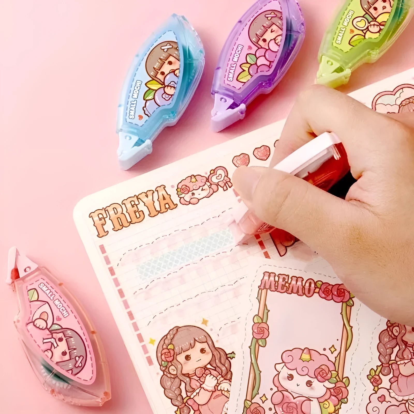 Dotting glue adhesive for student stationery in juice colours with high viscosity traceless properties