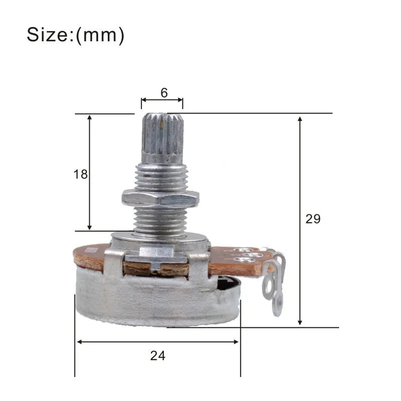 Metal electric guitar potentiometer knob for tone and volume control replacement