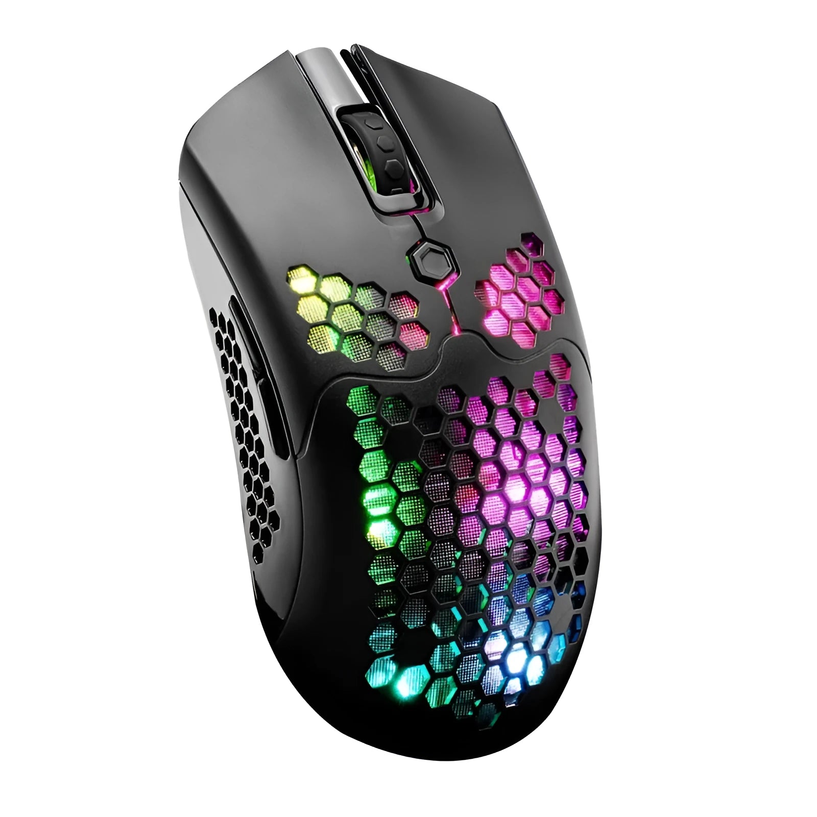 Free Wolf X2 wireless gaming mouse with RGB lighting in black, green, pink, white or yellow colour options