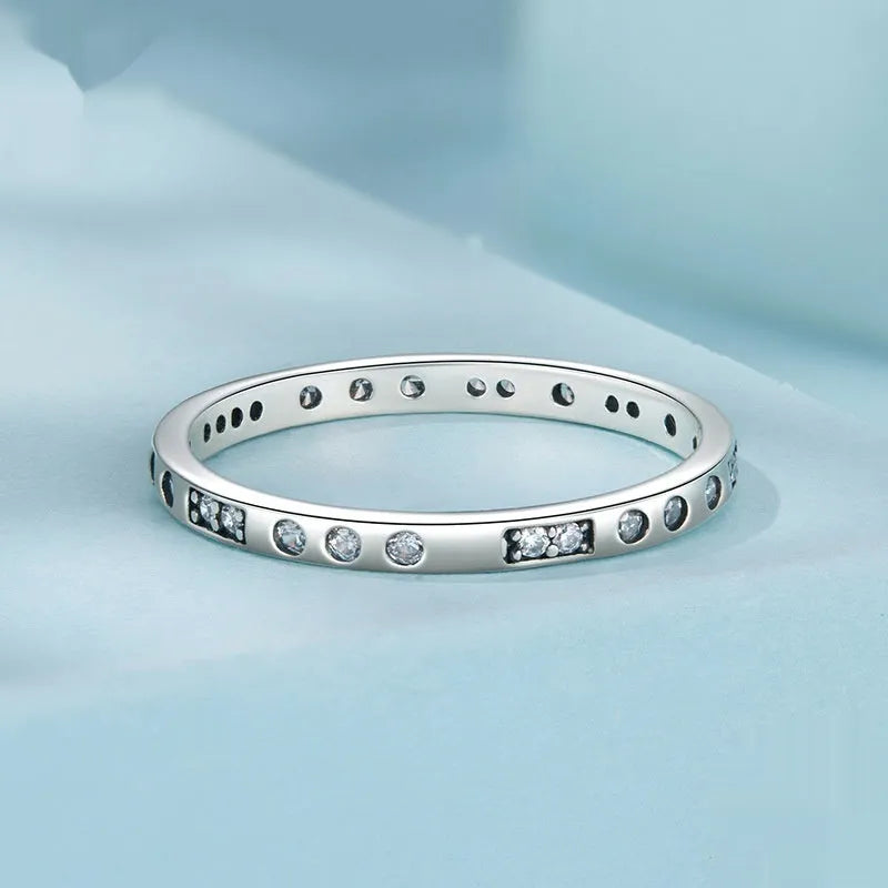Women's silver I Love You ring with moss password inscription and oxidized black finish