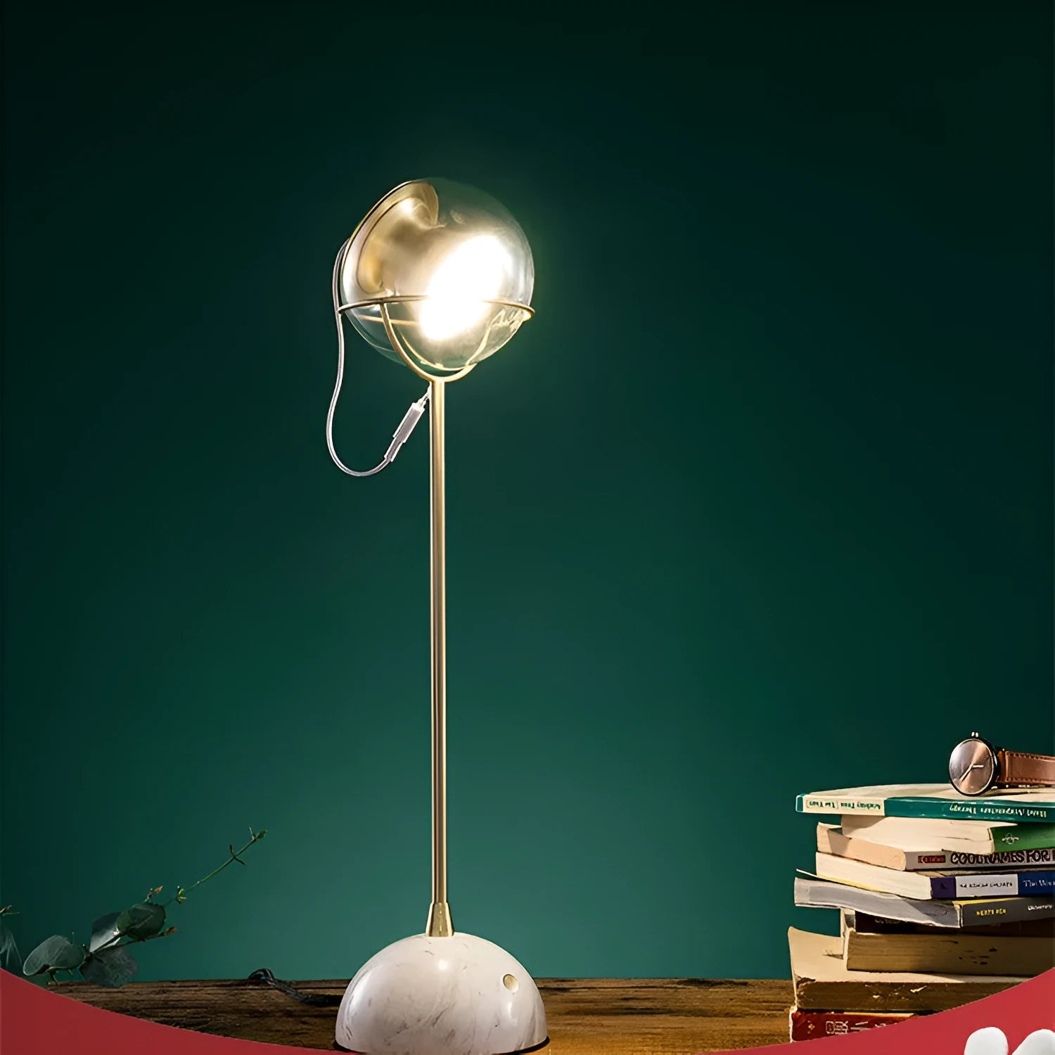 Glass dimmable desk lamp with touch switch control on base