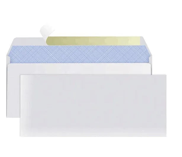 Blue anti-opening self-adhesive confidential security envelope measuring 105x240mm