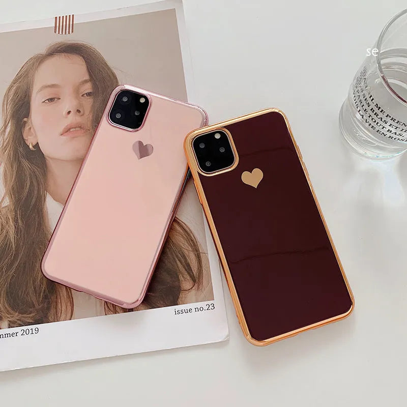 Simple solid colour TPU phone case for iPhone in blue, shown on a phone.