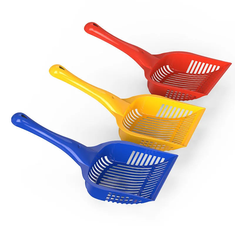 Plastic cat litter scoop in red, yellow or blue colour, small or medium size