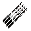 PET car rim stickers 10cm by 0.7cm hollow sports design black red white