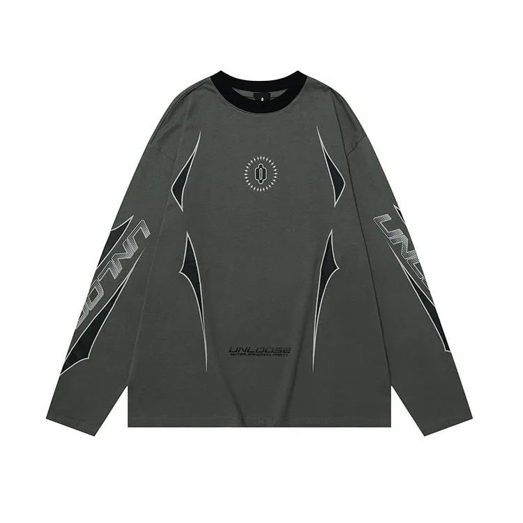 Cotton pullover jumper with drop shoulder sleeves in loose fit casual style