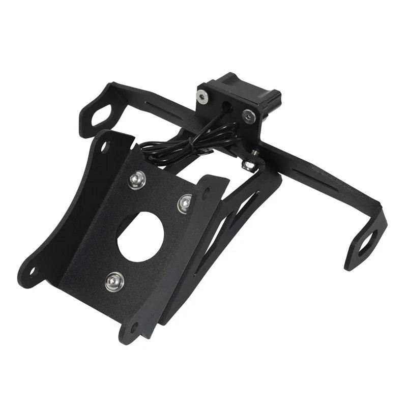 Black aluminium alloy Honda motorcycle rear license plate bracket with short tail design