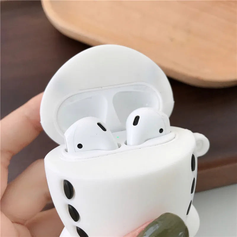Cartoon aircraft headset silicone protective case for AirPods 1st and 2nd generation with hook