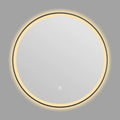 Round black frame LED bathroom makeup mirror with wall mounting