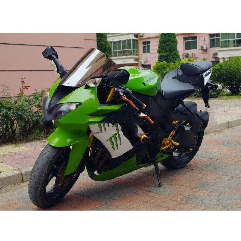 Blue and brown motorcycle windscreen for Kawasaki ZX-6R and ZX-10R models