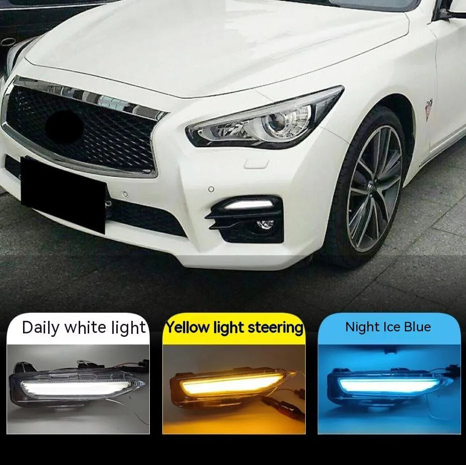 Infiniti Q50 Q70 front bumper LED fog lamp and daytime running light unit with ABS housing