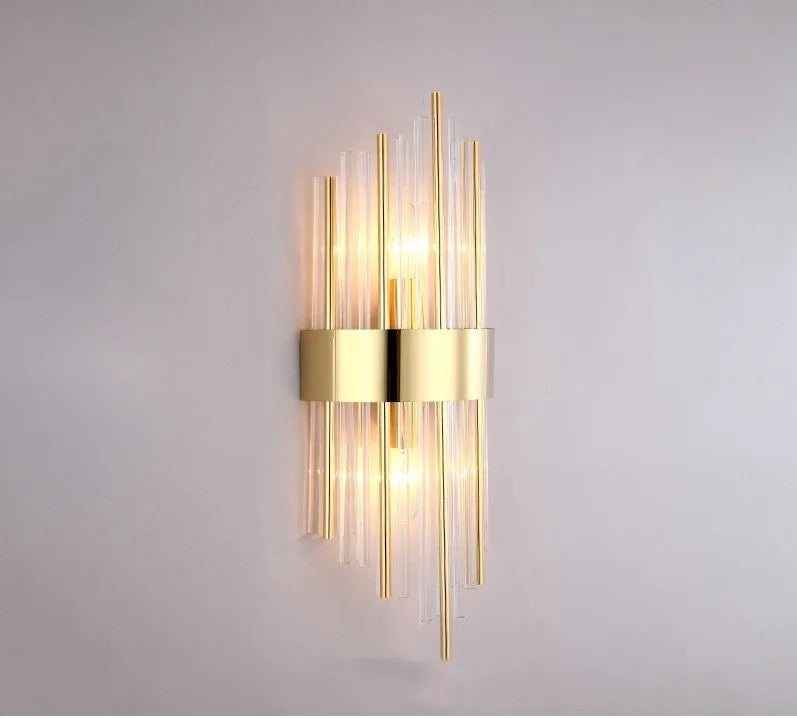Modern crystal petal wall lamp in gold or black finish for contemporary living room