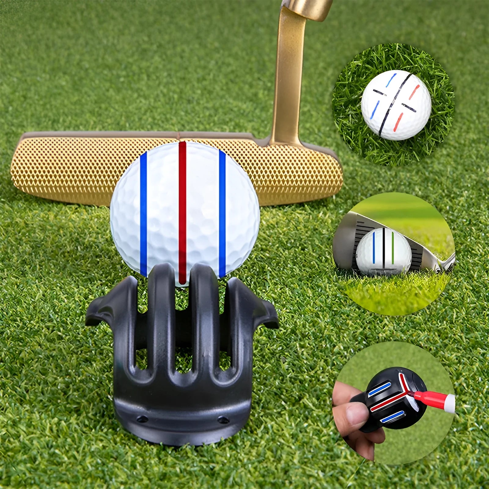 Golf scriber putter alignment tool set with plastic construction and drawing pens