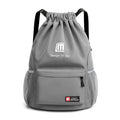 Large Oxford fabric drawstring travel backpack in multiple colours with a mobile phone pocket.