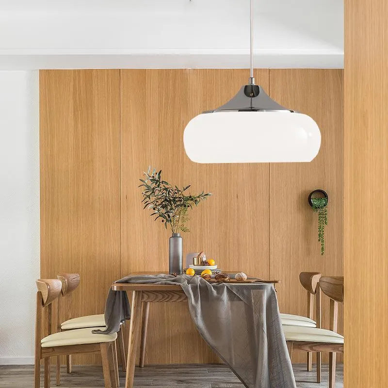 Bauhaus three headed egg tart pendant light in milk white glass for retro ceiling lighting