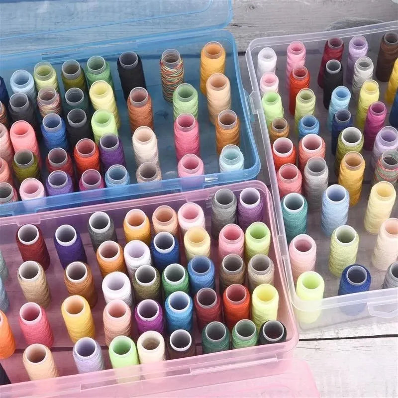 42 compartment plastic storage box with transparent lid for embroidery thread organisation