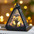 Portable plastic Halloween pumpkin lamp decoration in pumpkin, witch, castle, or ghost hand colour.